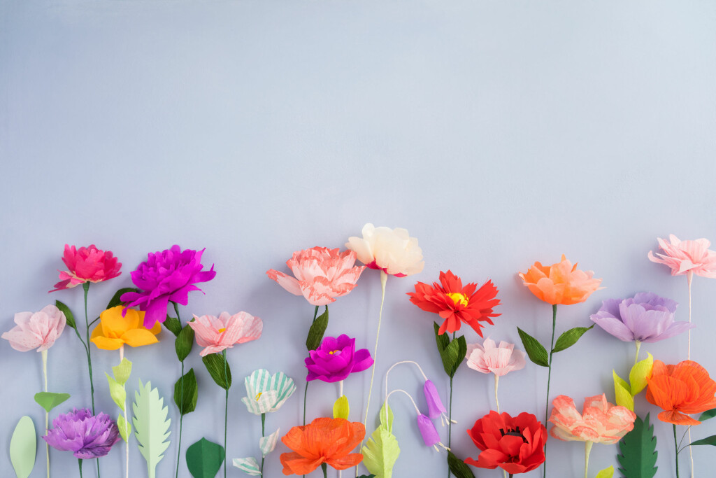 fleurs en papier crépon