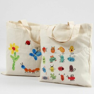 Tote bag enfant avec peinture textile