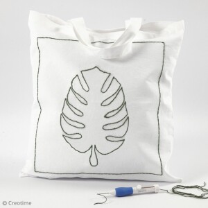 Tuto tote bag monstera en punch needle